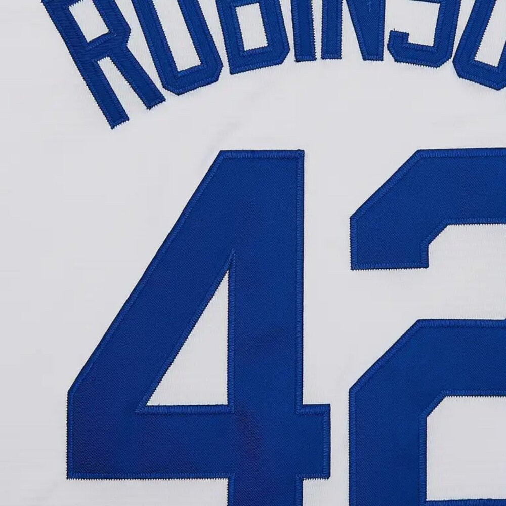 Los Angeles Brooklyn Dodgers #42 Jackie Robinson Baseball Jersey WHITE - Picture 6 of 8